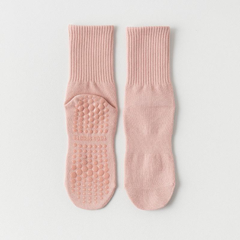 Autumn and Winter Simple Pure Color Mid Calf Socks Silicone Non-slip Fitness Indoor Dance Sock