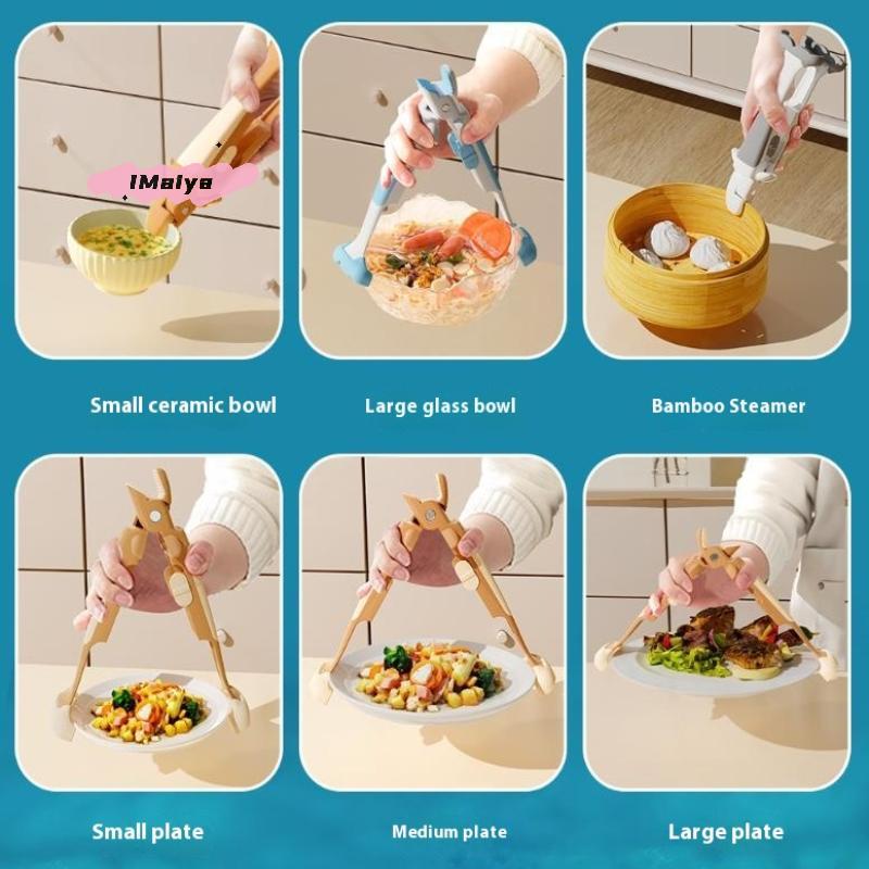 Whale Shape 2-in-1 Anti-Scalding Kitchen Clip Non-Slip ABS+Silicone Pot Bowl Holder Creative Kitchen Gadget