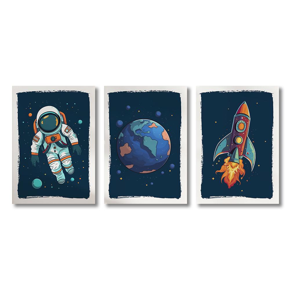 Astronaut Space Themed Nursery Prints Poster Kids Space Themed Bedroom Decor Nursery Decoration Kids Room Nursery Decorative