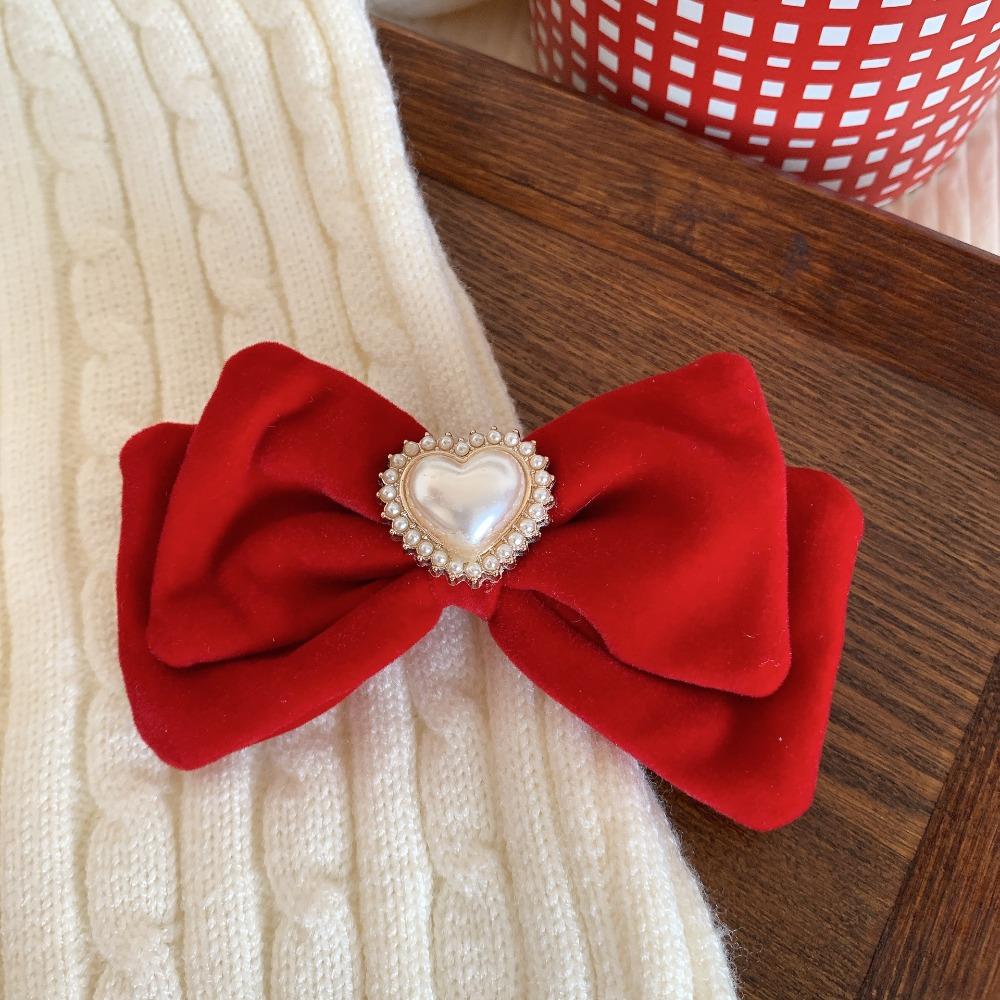 Crown Velvet Red Bow Hairpin Cloth Hanfu Hair Sticks All-match Ancient Style Hairpin  Children
