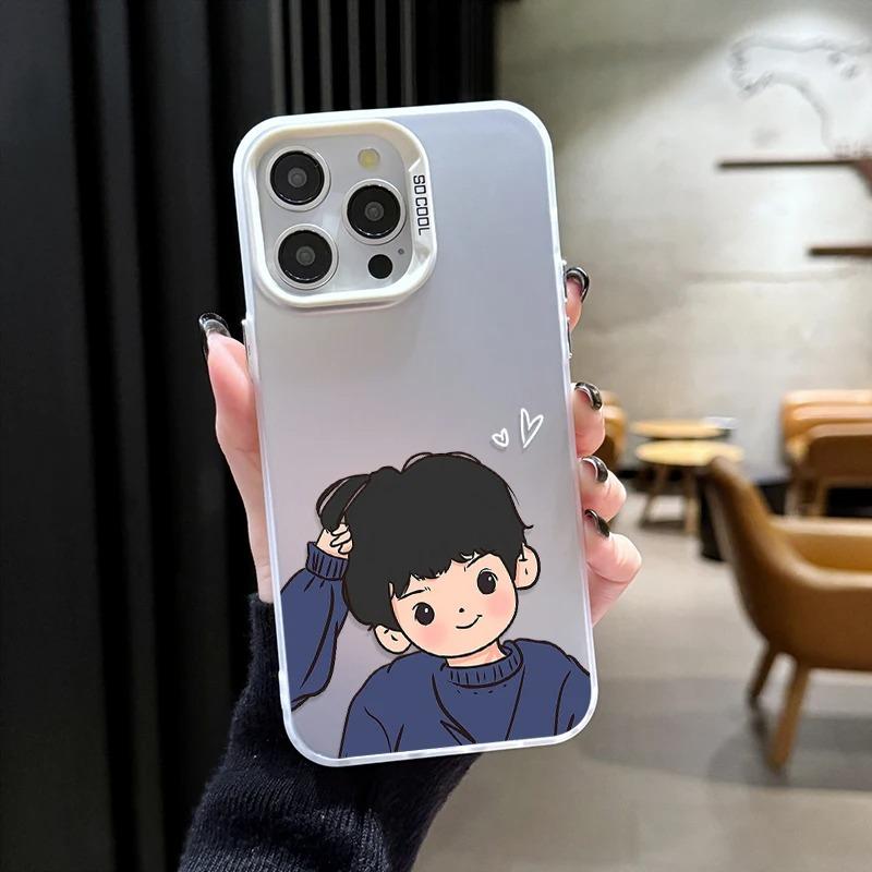 Милая пара Чехол для телефона с парой для iPhone 17 Air 16 15 14 13 12 11 Pro Max XS X XR 8 7 Plus Покрытие Матовый Ударопрочный Чехол
