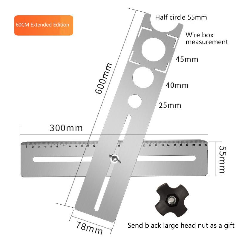 1 Set Construction Tool Adjustable Tile Locator To Wall Marking Position Ruler Ceramic Hole Cutter Tile Drill Marble Opener