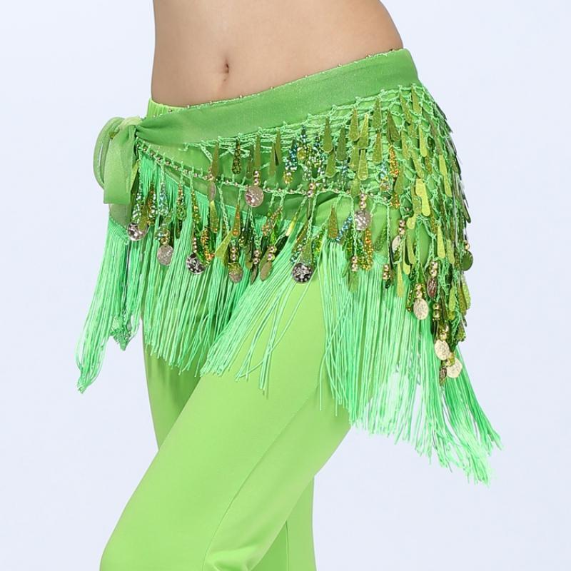 Belly Dance Hip Scarf Tassel Wrap Skirt with Pendants Costume for Women Show Performance Carnival