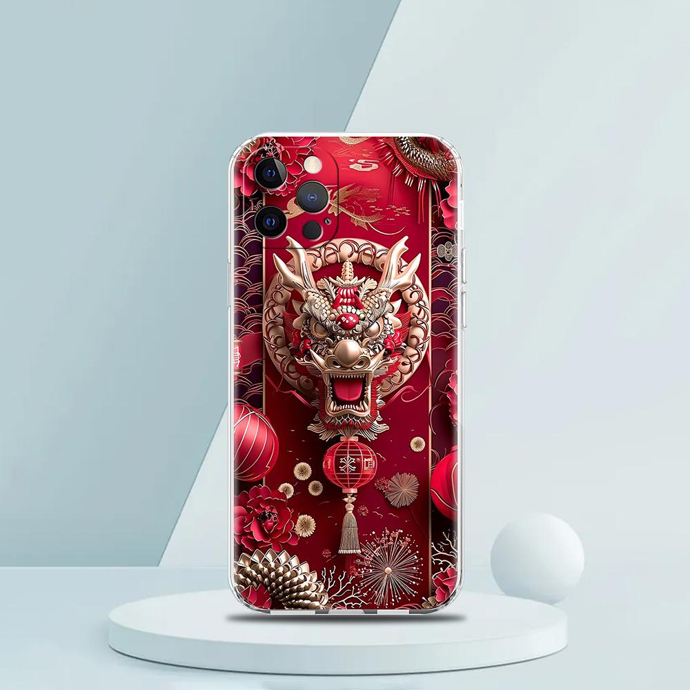 Мультяшный Чехол-Дракон для Телефона iPhone 16 15 14 13 12 Pro Max Прозрачный Мягкий для iPhone 11 Pro Max 7 8 Plus XS XR Силиконовый Чехол