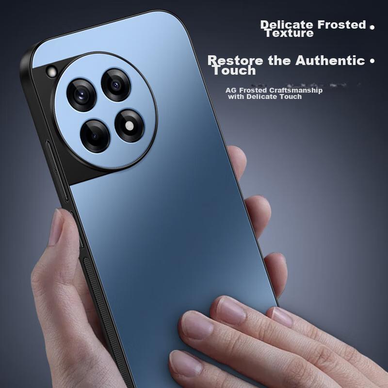 OnePlus ACE3 Phone Case, ACE3 Full Lens Protection, AG Frosted Anti-Drop Soft Case, OnePlus Simple Solid Colorn, Silicone, Graphite Black