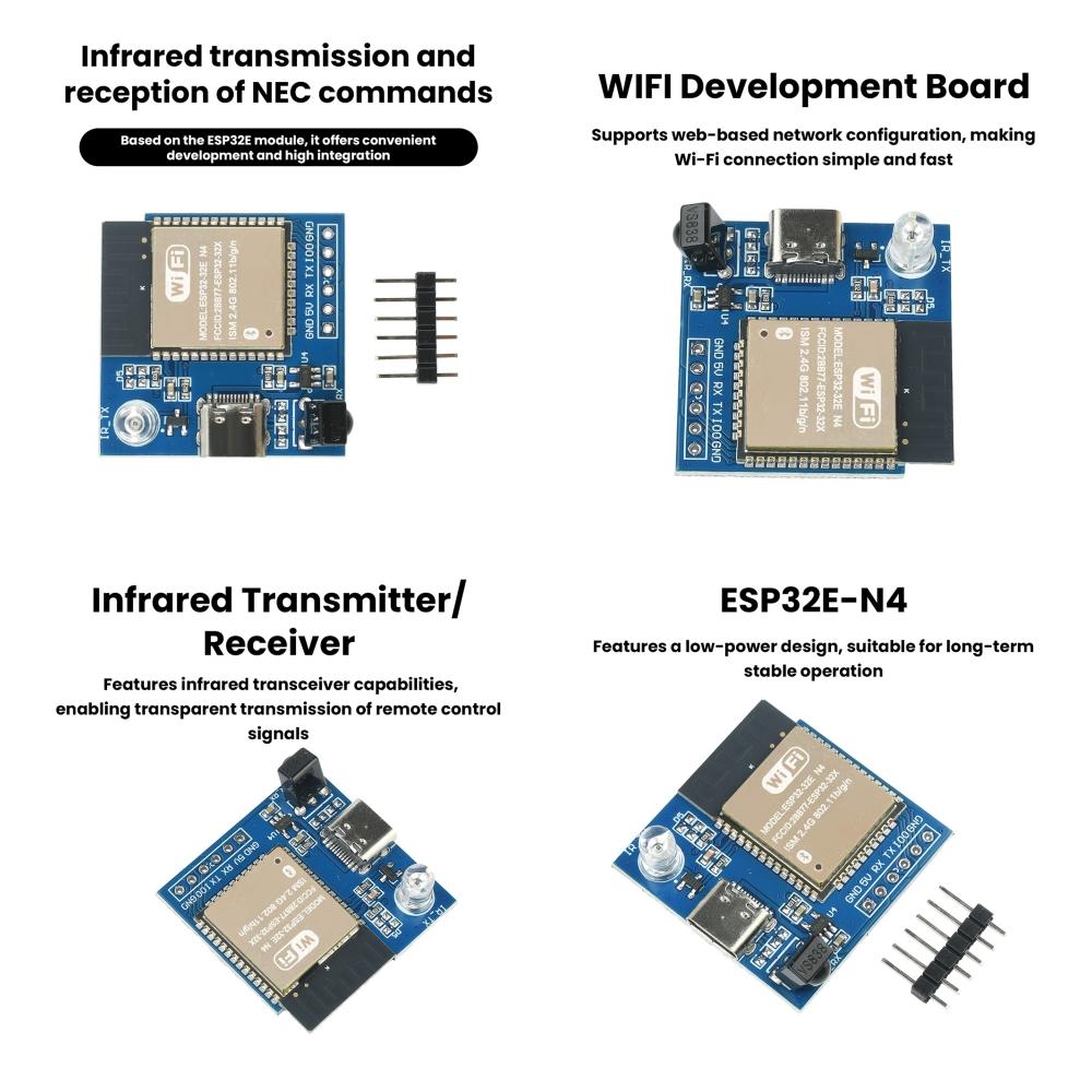 ESP32E-N4 ESP32 Инфракрасный ИК Передатчик Приемник Модуль Протокол NEC WiFi Прозрачная Передача для Управления Умным Домом
