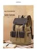 Vintage Canvas Backpack: Large Capacity, Travel & Laptop Bag with Drawstring Flap for Men