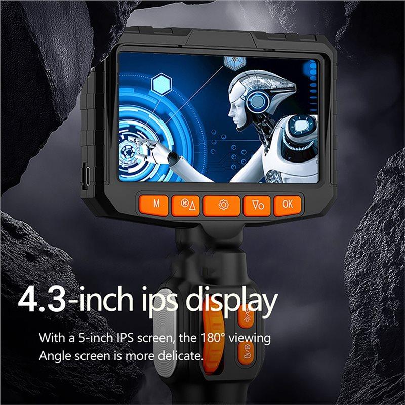 ABBP-Промышленный эндоскоп 4,3 дюйма 360° Вращение Двусторонний HD 1080P Гибкая камера для осмотра автомобиля Эндоскоп 3,9 мм Вращающийся