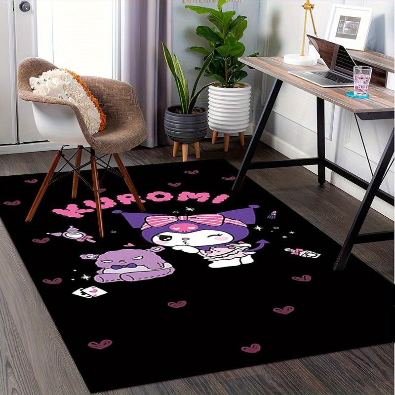 Office Rug Kuromi, Cute Anti-Slip Rug, Machine Washable for Living Room, Bedroom, Office, Multiple Sizes, Bedroom Mat, Decorative Mat, Durable Mat, Li