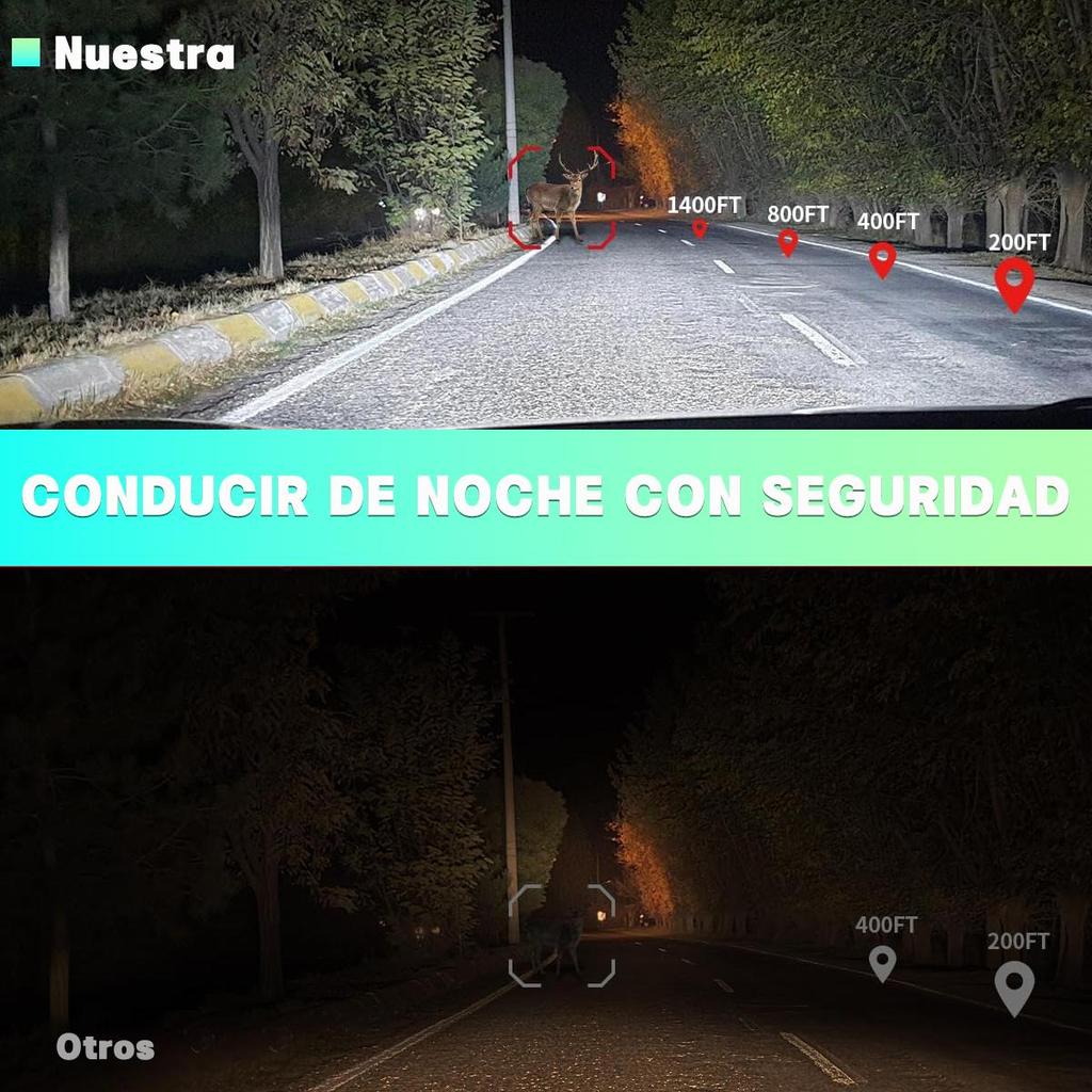 Car LED Headlights Direct Plug-In Integrated H7 White Yellow Strobe Fog Lights Motorcycle Equipment Accessories