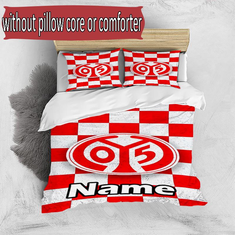 3pcs Duvet Cover Set (1*Duvet Cover + 2*Pillowcase, Without Core), Custom Name 05 1FSV Mainz 05 Pattern Bedding Set, Home Bedroom Decor Gift