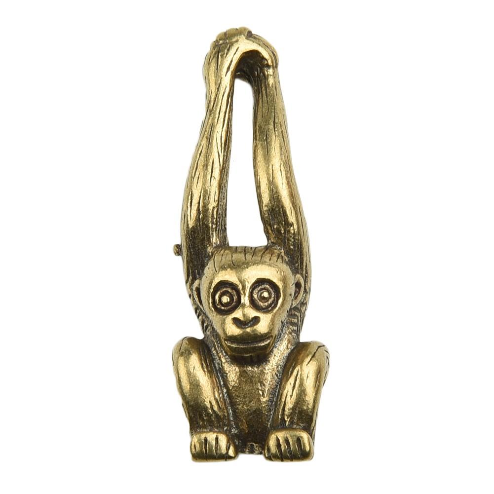 Удобное украшение-обезьянка, фигурка животного, мини-статуэтка, винтажная, яркая, антикварная, латунь, ремесленное украшение, для дисплея на столе