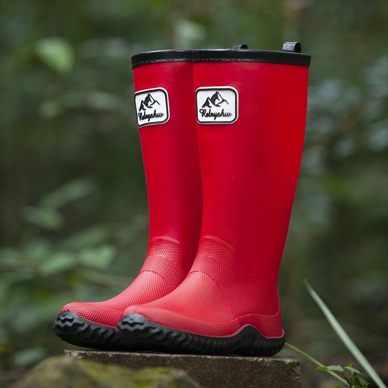 Men's and Women's Fashion Rain Boots Japanese Rain Shoes Waterproof Hiking Shoes Wear-resistant High Rain Boots Men's