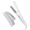 SALONIA Glossy Care Выпрямитель с металлической гуаша для волос Волосы Волосы Международный Красивый Блестящий Белый Серебристый Утюжок, 24 мм, Расческа, Утюжок, Расческа, Щетка,