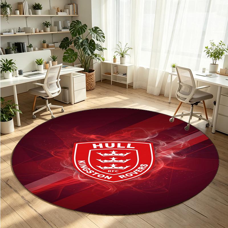 Hull KR Printed Round Crystal Velvet Rug Soft Non Slip Floor Carpet For Bedroom Holiday Gift