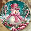 Vintage Christmas D Relief Art High Definition Metal Wall Art Set of  Retro Round Iron Sheet Decor Includes Santa Truck Sno