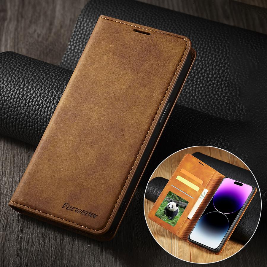 Wallet Luxury Skin Friendly Magnetic Flip With Card Slot Stand Leather Case For iPhone 15 Pro Max 14 Plus 13 12 11 X XS XR 8 7