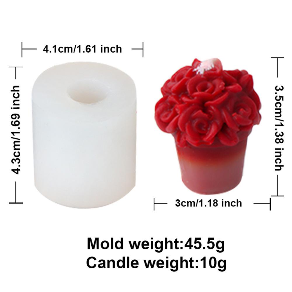 DIY Rose Lily Vase Silicone Candle Mold 3D Simulation Pottery Aromath Wax Resin Mold Cake Baking Tool Wedding Decoration Gift