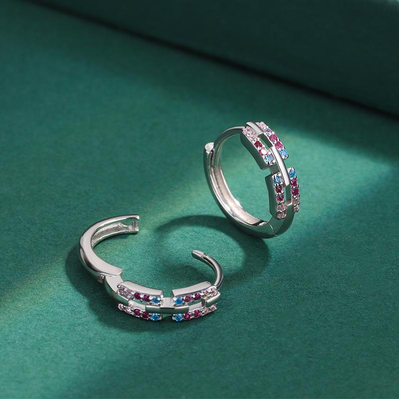 Высококачественные серьги из стерлингового серебра для женщин, модные красочные серьги с цирконом, вечерние украшения, подарок на годовщину, серебряные украшения S925