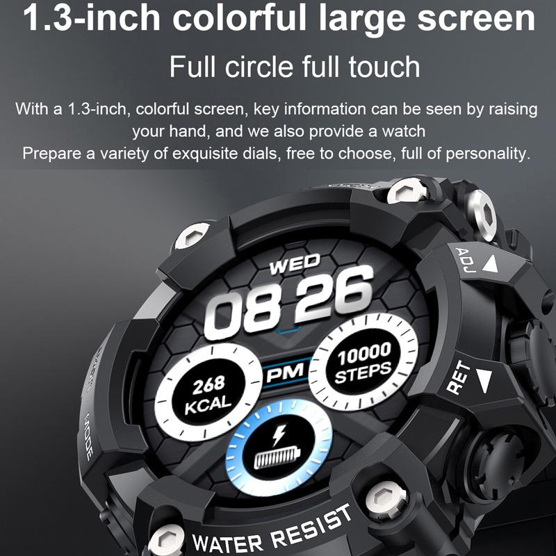 Trdt6 Smart Watch, водонепроницаемый Ip67 с длительным временем ожидания, T6 Smart Wristwatch, Heart Rate Blood Pressure Outdoor Men Sports, smartwatch