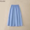 ZANZEA Женские повседневные свободные праздничные длинные юбки с эластичной талией