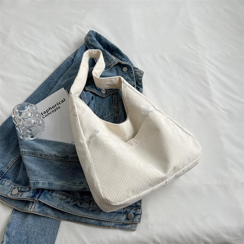 Stylish Commuter Bag Autumn Winter 2022 New Korean Corduroy Tote Bag For Women