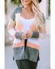 Azura Exchange Многоцветный кардиган с открытой передней частью, в полоску, с цветными блоками и карманами