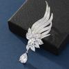 Heavy Industry Light Luxury Angel Feather Brooch Atmospheric High-Grade Copper Micro-Inlaid Zircon Corsage Suit Accessories Women