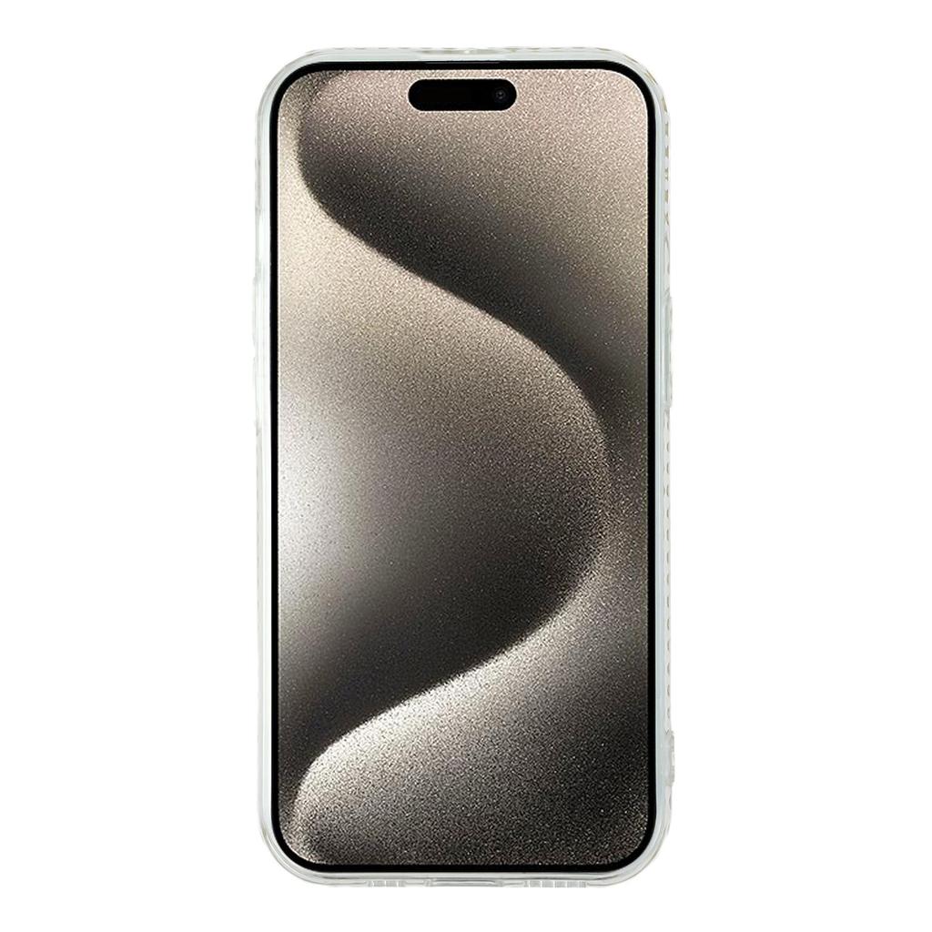 Для iPhone 15 Чехол из ТПУ с украшением стразами Прозрачная задняя крышка телефона, Точный вырез