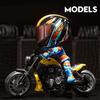 Red Racing Motorcycle Rider Action Figure Toy – Collectible Vinyl Figurine for Kids and Adults, Detailed Suit & Helmet Design, Perfect Display Decor
