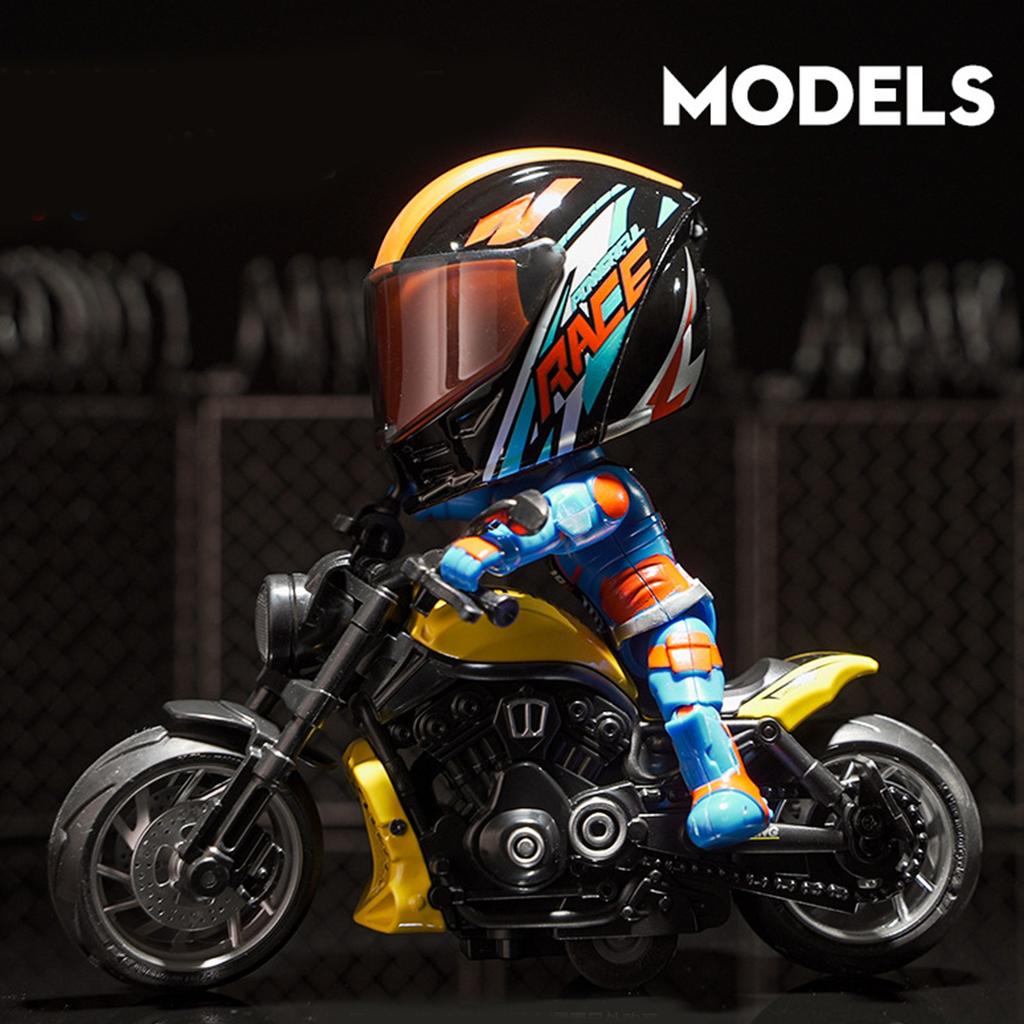Red Racing Motorcycle Rider Action Figure Toy – Collectible Vinyl Figurine for Kids and Adults, Detailed Suit & Helmet Design, Perfect Display Decor