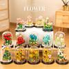 DIY Children's Puzzle Toy with Building Block Flower Bundle and Potted Plants