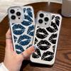For iPhone 15 Pro Max 14 Plus 13 12 Mini 11 XS 8 7 Phone Case Red Lip Pattern Shockproof Clear Silicone Soft TPU Cover
