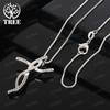 925 Sterling Silver Heart Shape Butterfly AAA Zircon Cross Pendant Necklace 16-30 Inch Women's Wedding Party Birthday Jewelry