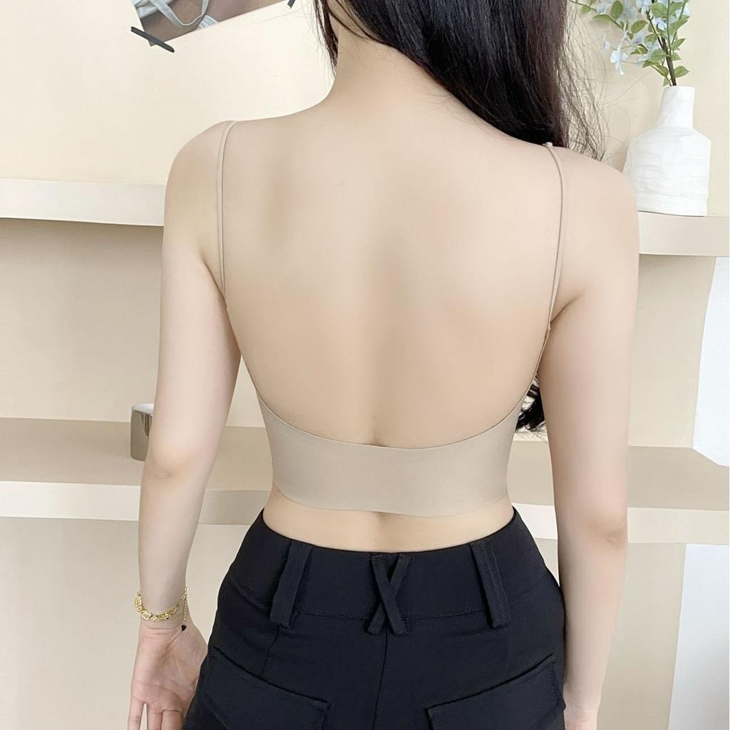 Summer invisible wear beautiful back underwear women's liquid foundation impervious large U-neck thin shoulder strap beautiful back seamless bra