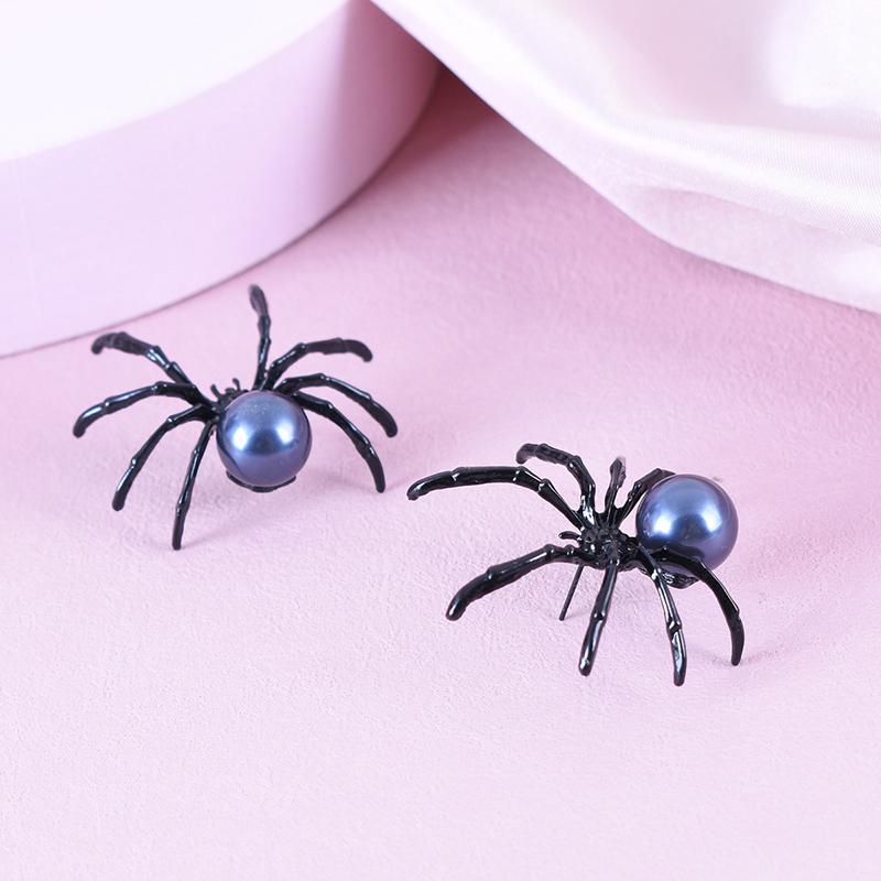 1 пара сережек с паучьим жемчугом для женщин и девочек, модные индивидуальные серьги в темном стиле на Хэллоуин, ювелирные изделия, аксессуары, подарки