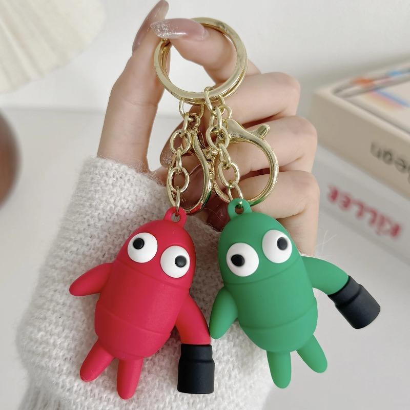 Cute REPO Robot Keychain Figure Soft Rubber Mobile Game Accessory Keyring Bag Charm Gift Collectible