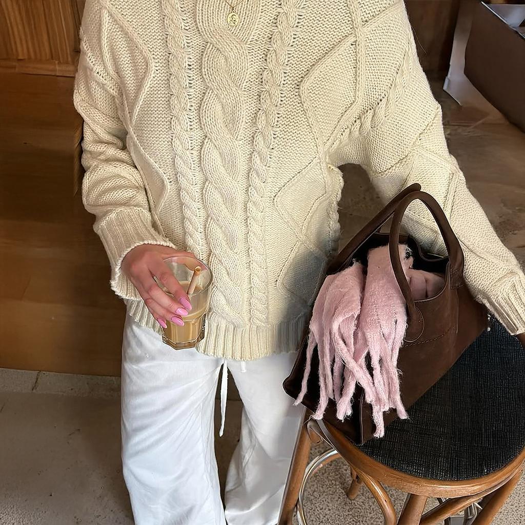 Casual Simple Long-sleeved Sweater for Women 2025 Autumn and Winter