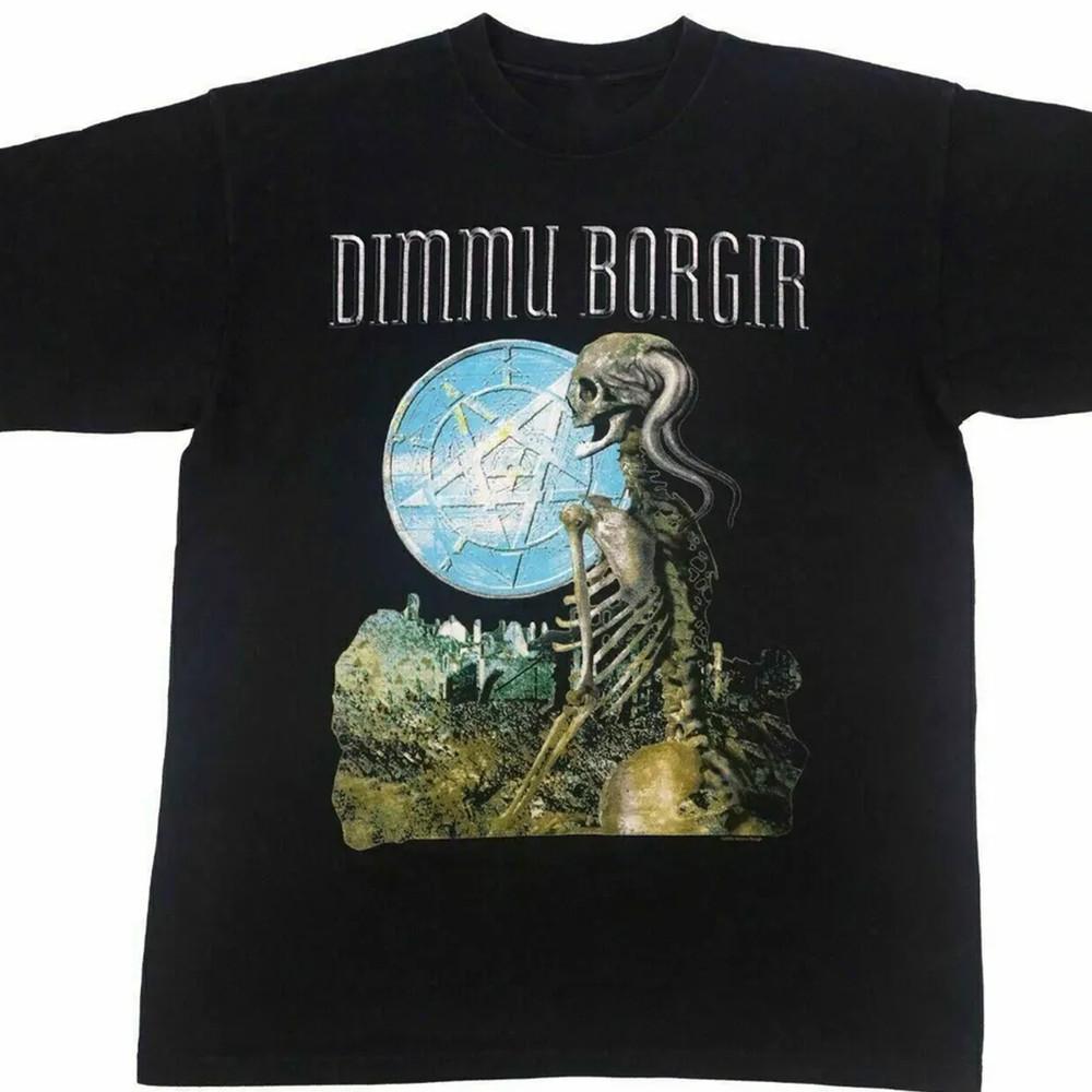 Винтажная черная футболка группы Dimmu Borgir, короткий рукав, все размеры, JJ3717, унисекс