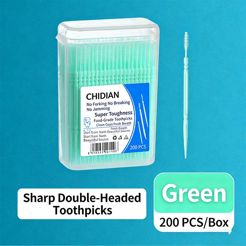 Food Grade Double Sided Toothpicks With Brush Head Disposable Teeth Cleaning Picks For Daily Oral Care
