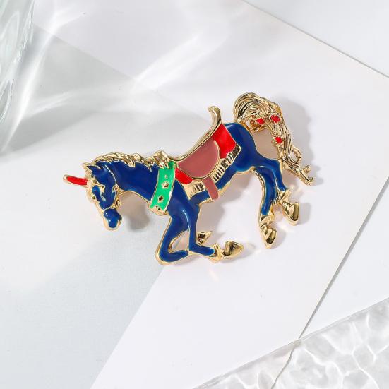 Brooch Pin Exquisite Craftsmanship Colorful Enamel Horse Shape Badge Clothing Decoration Parties Accessories