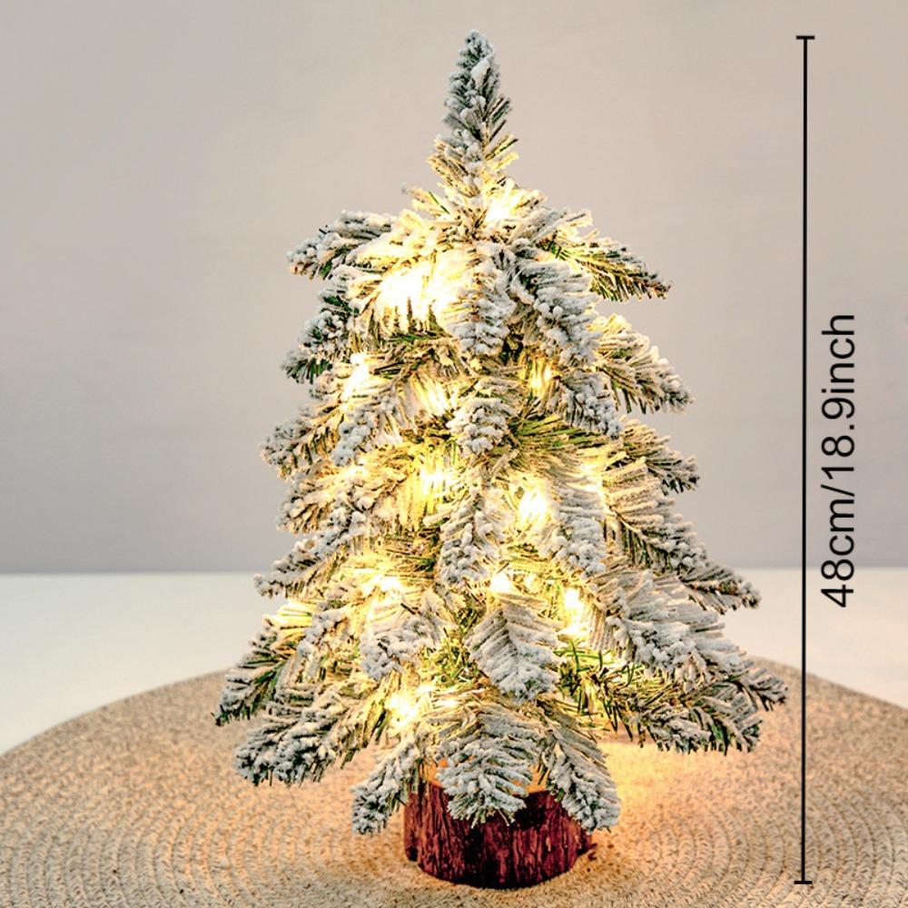 Mini Flocked Christmas Tree Pre Lit Artificial Tabletop Christmas Trees Snow Flocked Xmas Tree  DIY Decorations