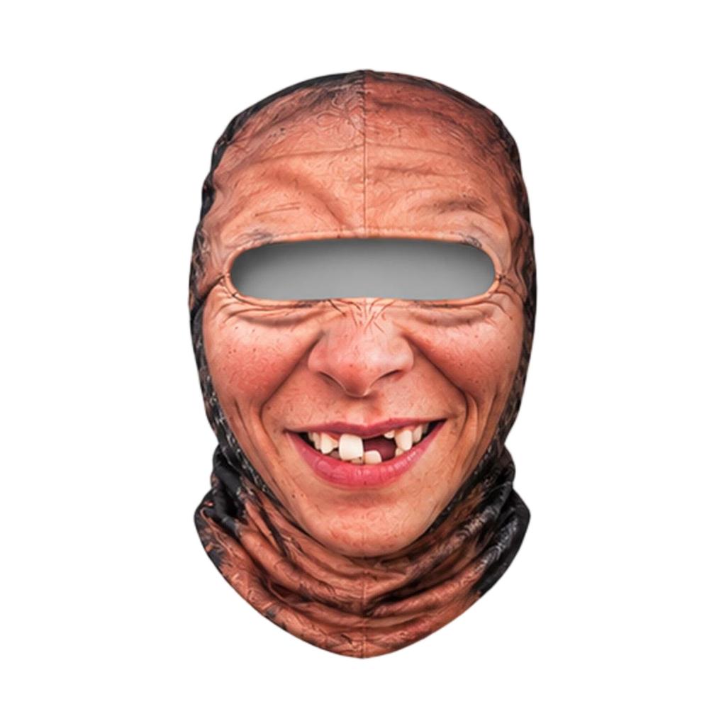 Новинка Старик на лыжах, Смешная реалистичная 3D печать на всем лице Зимняя шапка, Солнцезащитные очки не включены