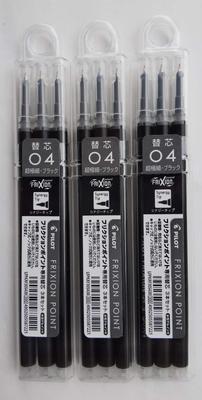 Pilot Frixion Point Knock 04 Сменный блок черный LFPKRF30S43B x 3 Набор из 3 шт. [3 шт. в упаковке]