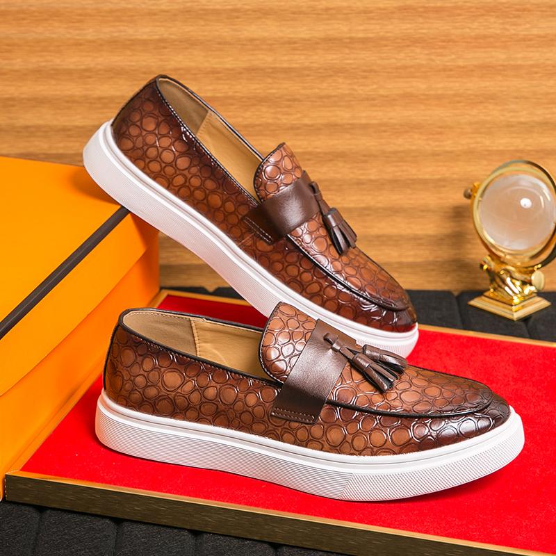 Модная итальянская мужская обувь на плоской подошве, свадебная, роскошная кожаная обувь, ручной работы, элегантные осенние формальные деловые лоферы, социальная обувь, мужской размер 38-46