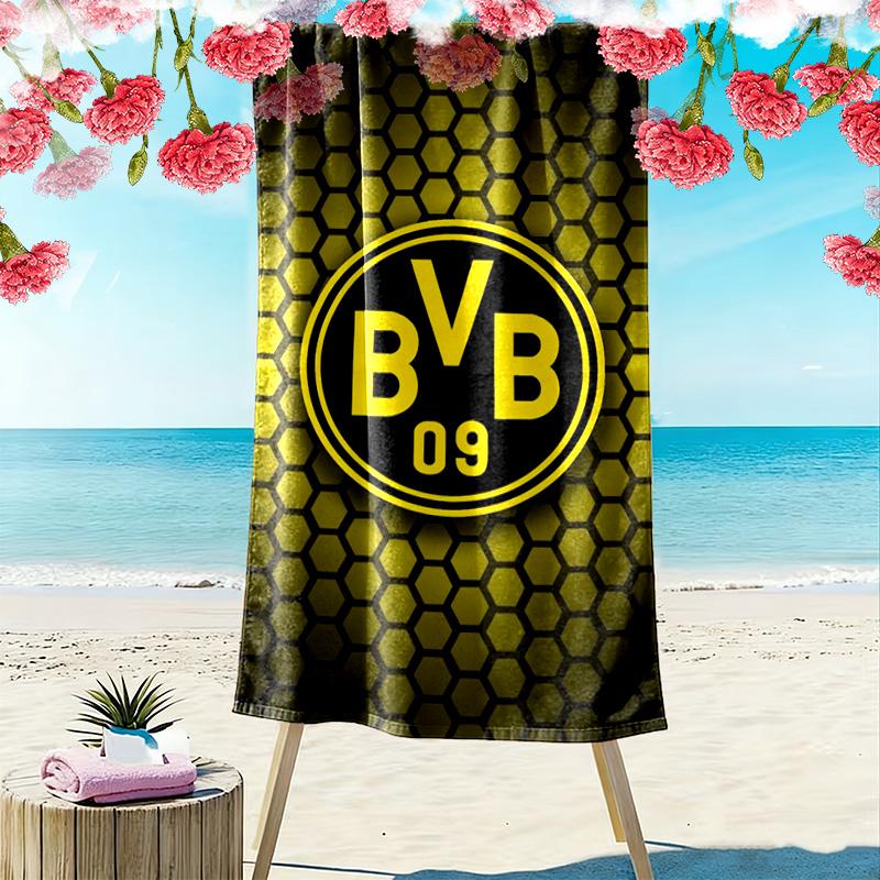 Vibrant BVB Fan Art beach towel Beach towel for vacation photos Outdoor camping Outdoor pool towel Absorbent bath towel swim