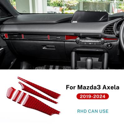 Для Mazda 3 BP Axela 2024 2025 LHD RHD Автомобиль Наклейка из настоящего мягкого углеродного волокна Аксессуары для центральной консоли