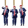 Рождественское украшение в виде Трампа, шапка Санты, танцующий Трамп, подвеска, 2D акриловое подвесное украшение