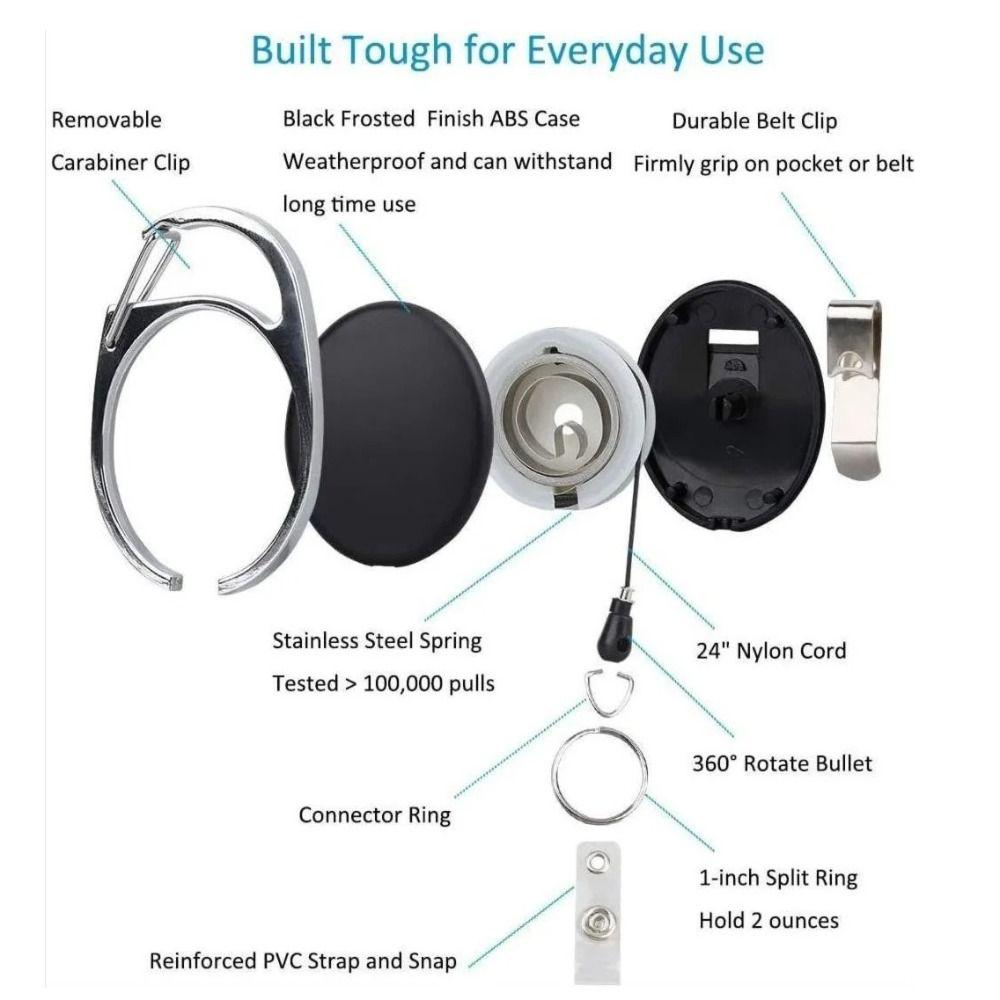 Прозрачный держатель для бейджа с катушкой для бейджа, органайзер для хранения 2 карточек для студентов