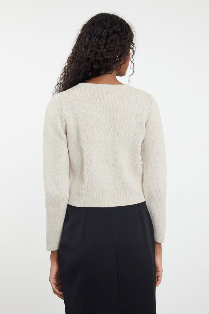 Женский элегантный кардиган, укороченная куртка с круглым вырезом, трикотаж, кардиган